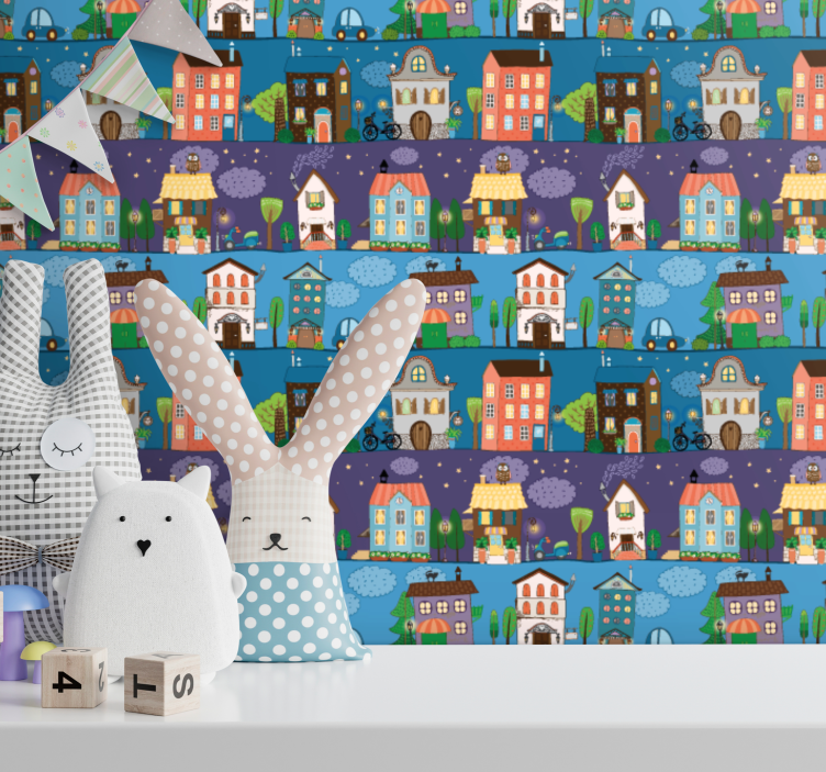 Papel tapiz ciudades hora del cuento urbano - TenVinilo