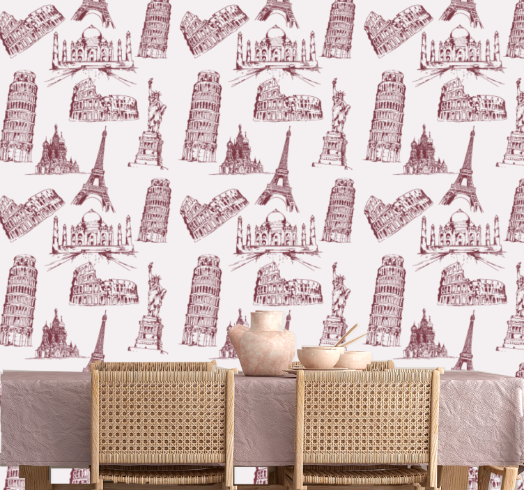 Papel tapiz ciudades monumentos icónicos - TenVinilo