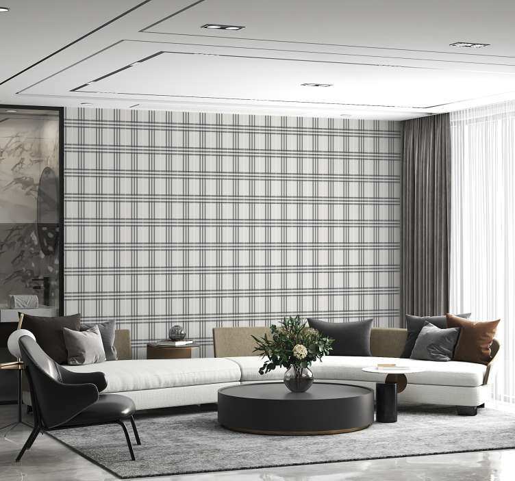 Papel tapiz cuadrados patrón entrelazado - TenVinilo