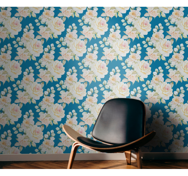 Papel tapiz floral elegantes rosas florales - TenVinilo