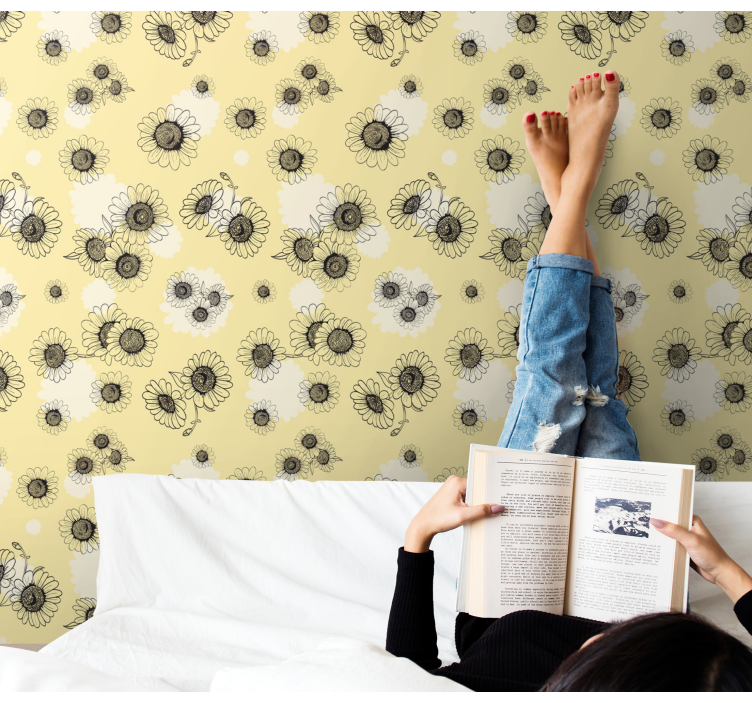 Papel tapiz flores patrones florales - TenVinilo