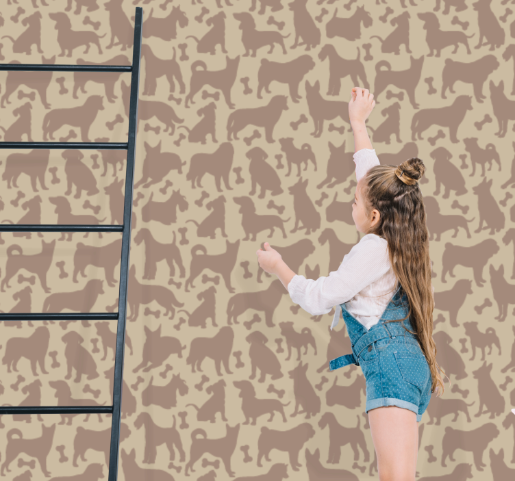 Papel tapiz perros motivos felinos - TenVinilo