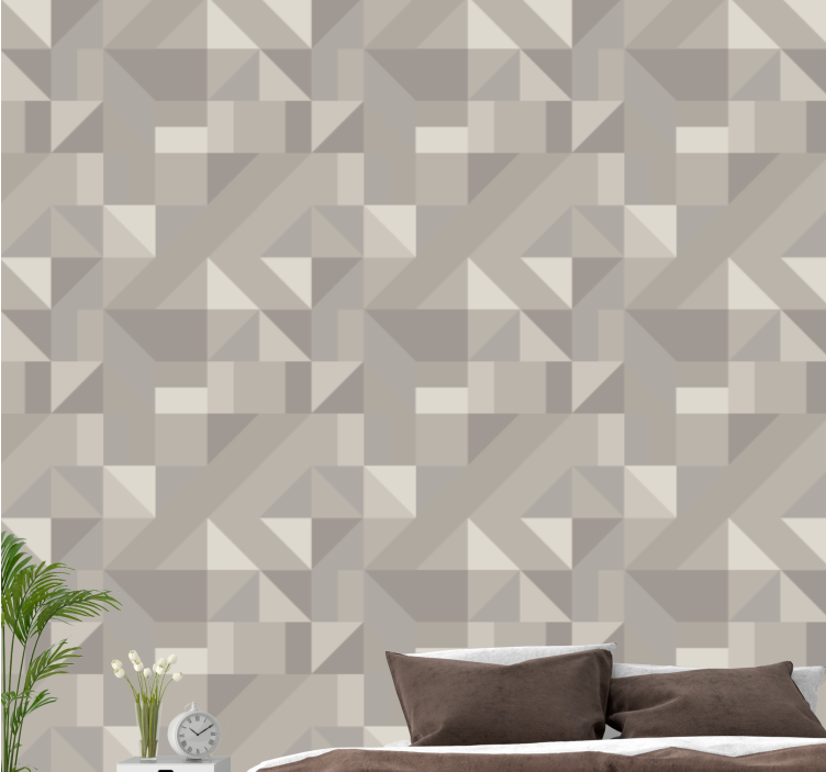 Papel tapiz geométrico tonos beige neutros - TenVinilo