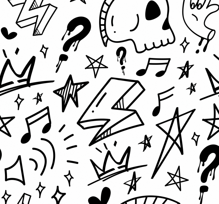 Papel tapiz juvenil formas gráficas estilizadas - TenVinilo