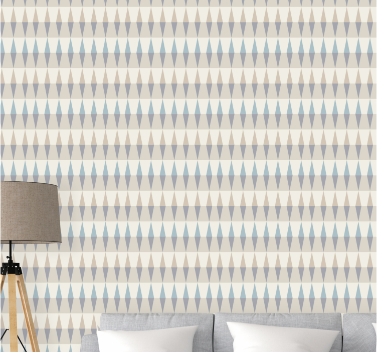 Papel tapiz geométrico patrón de diamante estilizado - TenVinilo