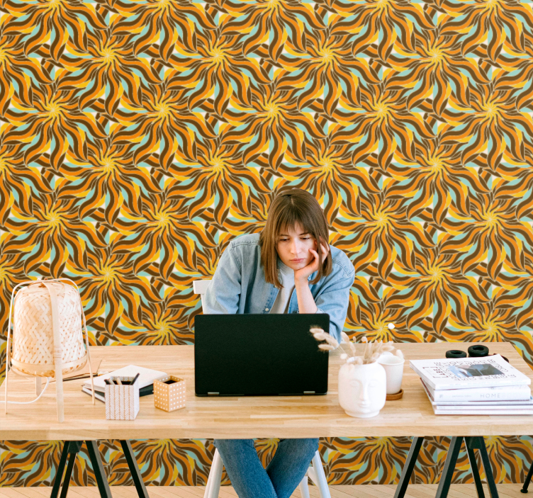 Papel tapiz geométrico patrones de remolinos intrincados - TenVinilo