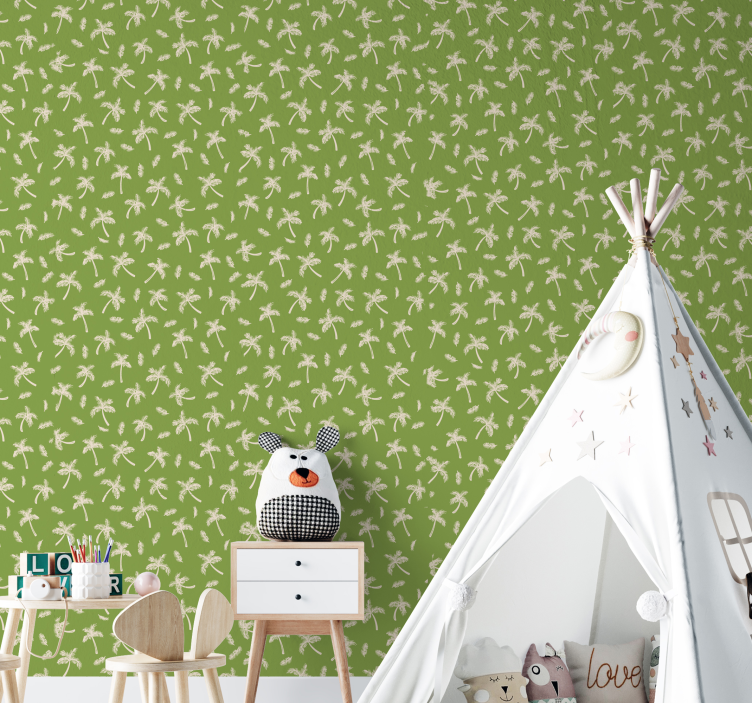 Papel tapiz hojas vegetación floral - TenVinilo