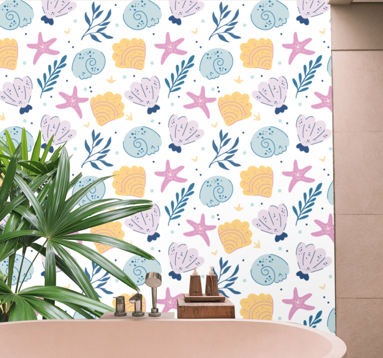 Papel tapiz naturaleza elementos marinos submarinos - TenVinilo