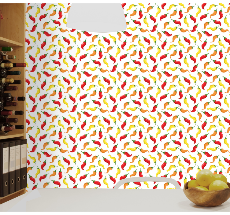 Papel tapiz naturaleza patrón de ají - TenVinilo