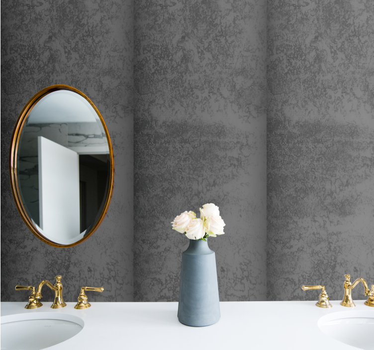 Papel tapiz baño elegante piedra gris - TenVinilo