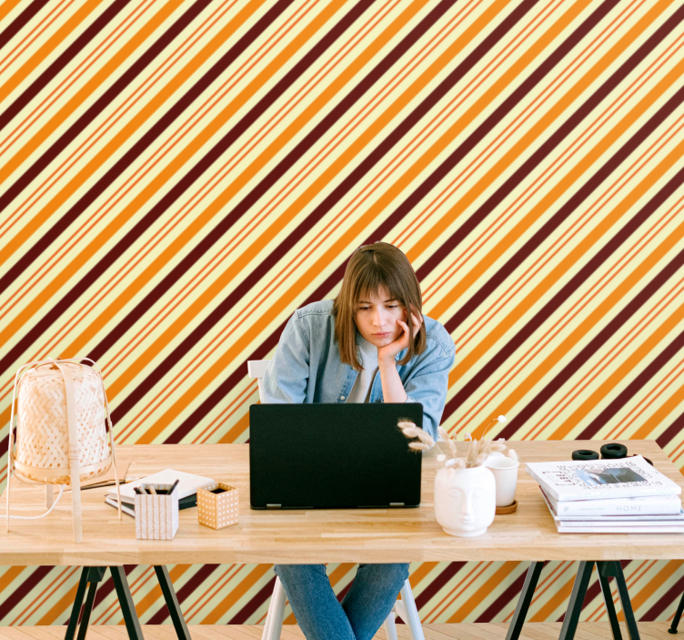 Papel tapiz rayas horizontales patrón de rayas diagonales - TenVinilo