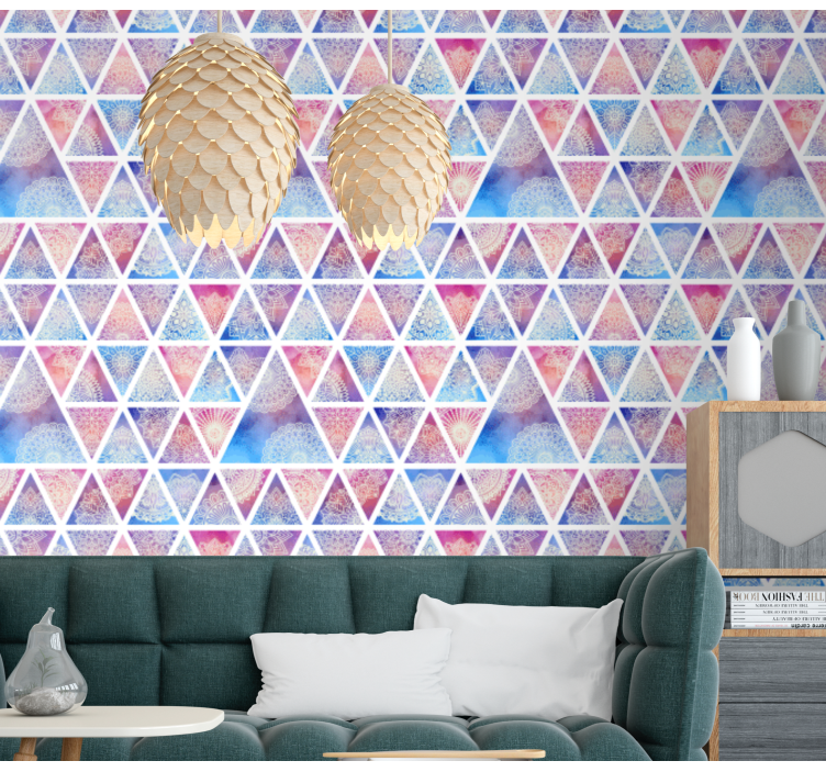 Papel pintado triangulos Triángulos de colores - TenVinilo